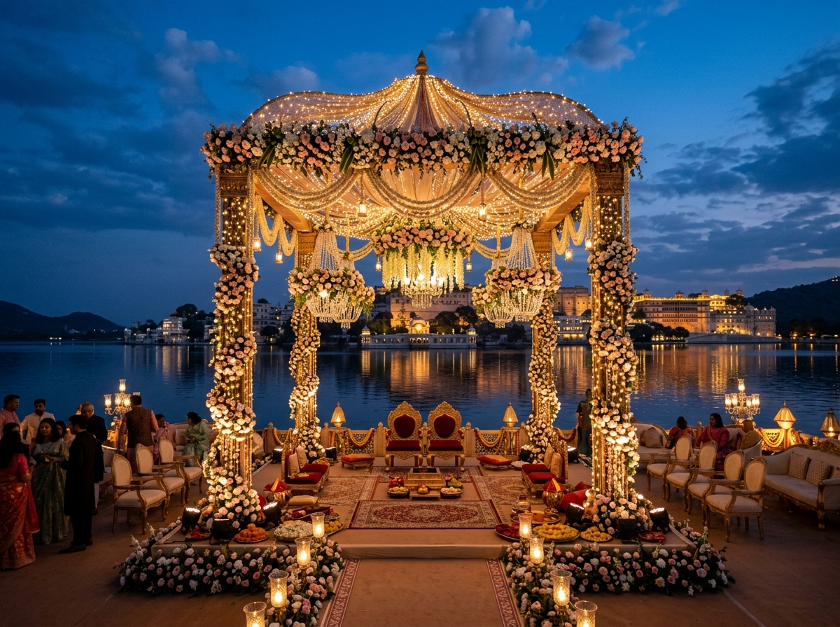 Lakeview Mandap at Dusk - Udaipur