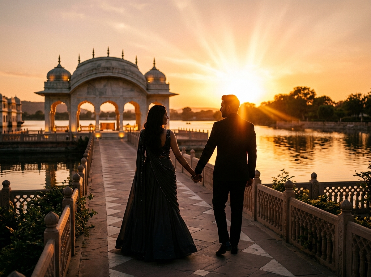 Sunset by the Pavilion - Siddharth & Maya